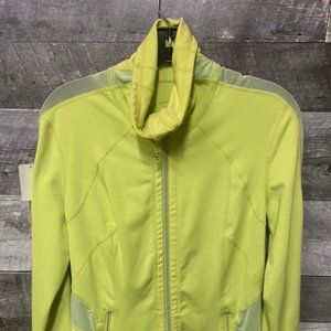 TANGERINE Athletic Yellow Full Zipped Light Jacket Mesh Stripe  - Size: S**EUC**